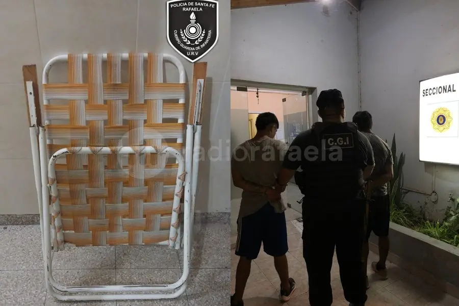 A pie, los vieron llevándose un sillón de tiras robado: terminaron detenidos