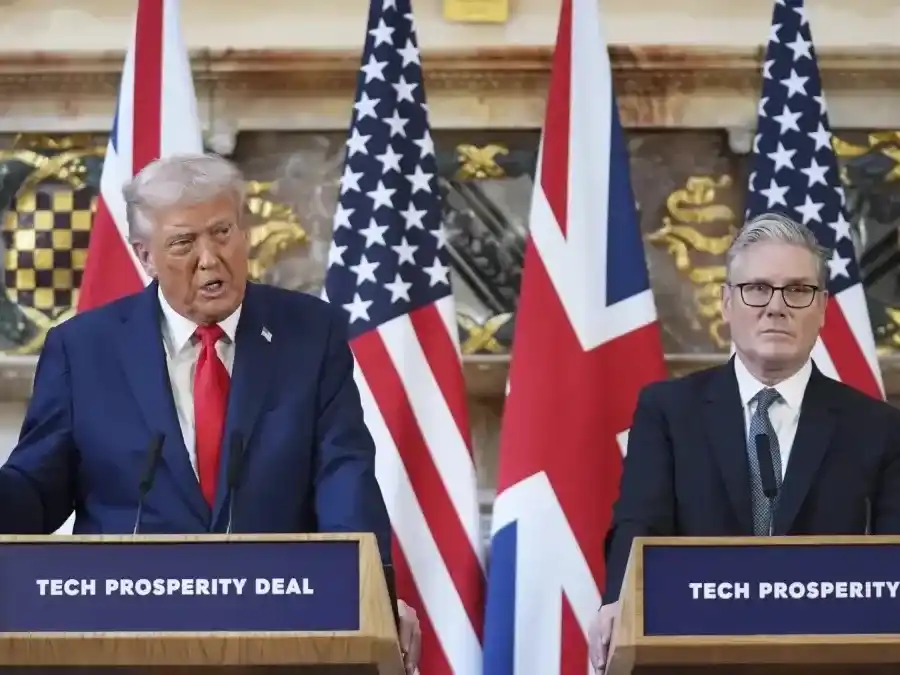 El presidente Trump junto al primer ministro británico, Keir Starmer.