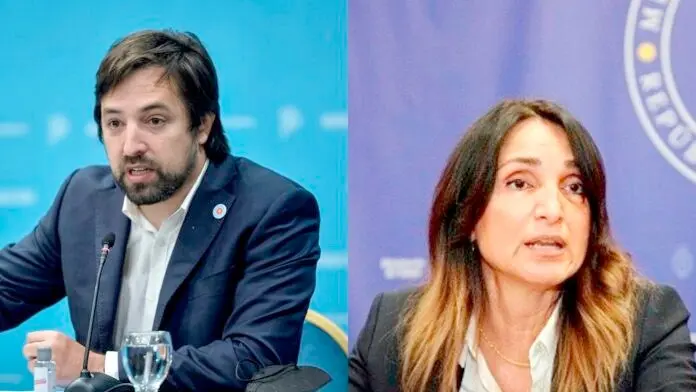 El ministro Kreplak y la vice nacional Loccisano.