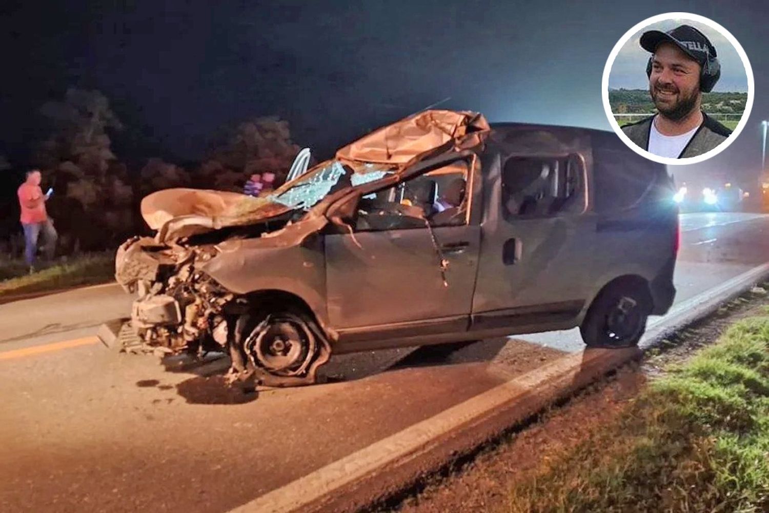 Matías Olivieri conducía su camioneta cuando se accidentó.