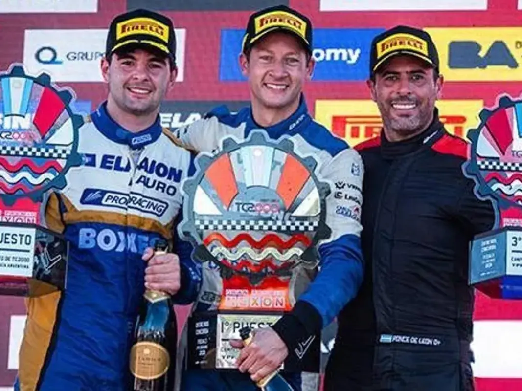 El Podio en el TC2000 en Concordia: Morillo, Ciarrochi (ganador) y Ponce de León . Foto: TC2000