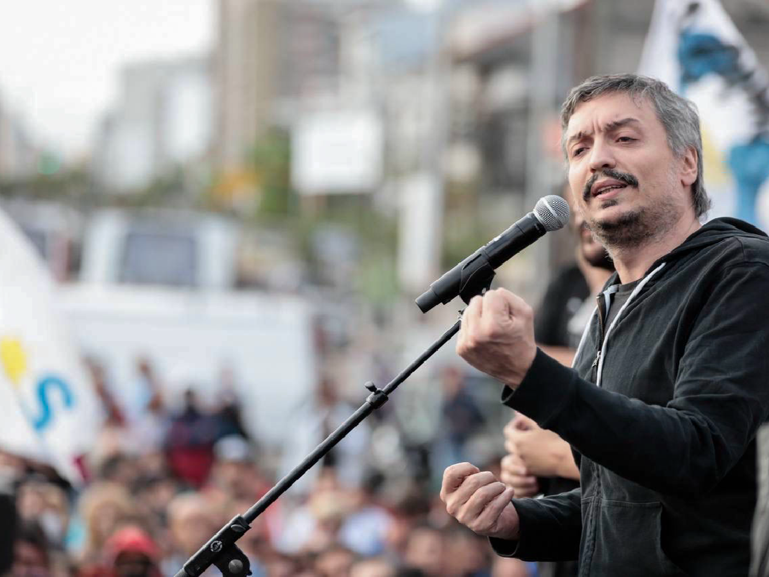 Máximo no irá a la marcha a favor de Alberto y agita la interna en un acto sindical