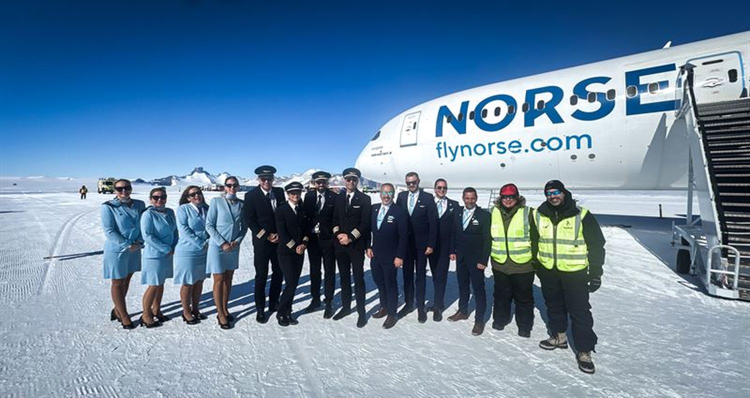 Norse Atlantic Airways aterriza el Boeing 787 Dreamliner en la Antártida por segundo año consecutivo