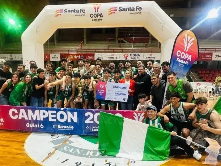 Sanjustino es el campeón de la Copa Santa Fe de básquet masculino. Foto: Copa SF