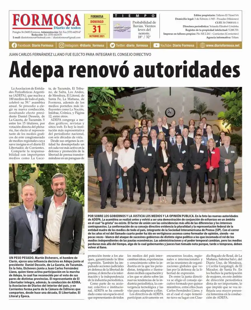 Tapa y Contratapa 31 de octubre de 2021