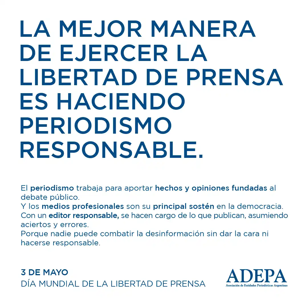 Día Mundial de la Libertad de Prensa: Adepa destaca la importancia del periodismo responsable