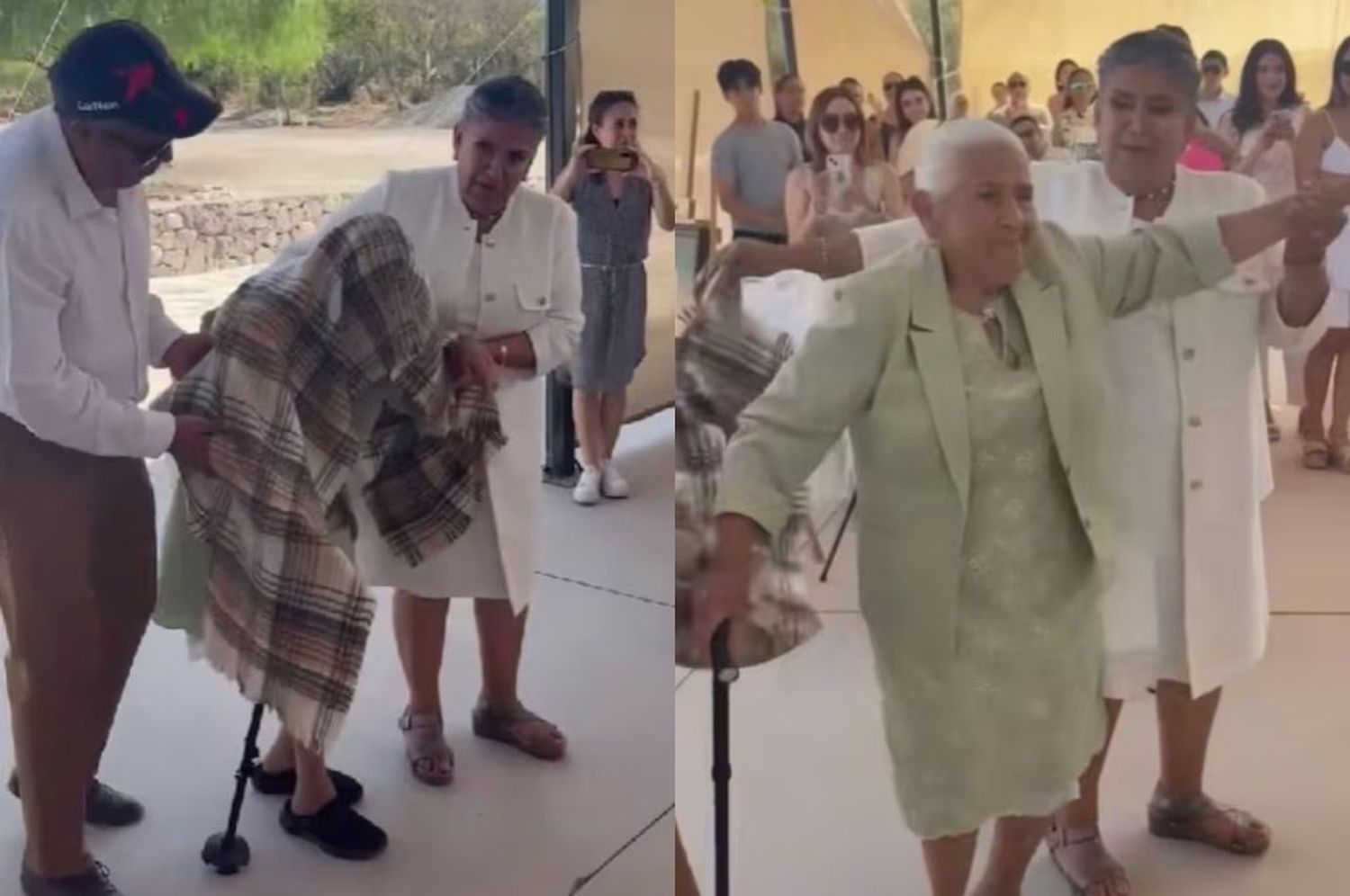¡Lo dio todo!: cumplió 96 años y sorprendió a sus invitados con una entrada al ritmo de Gloria Trevi