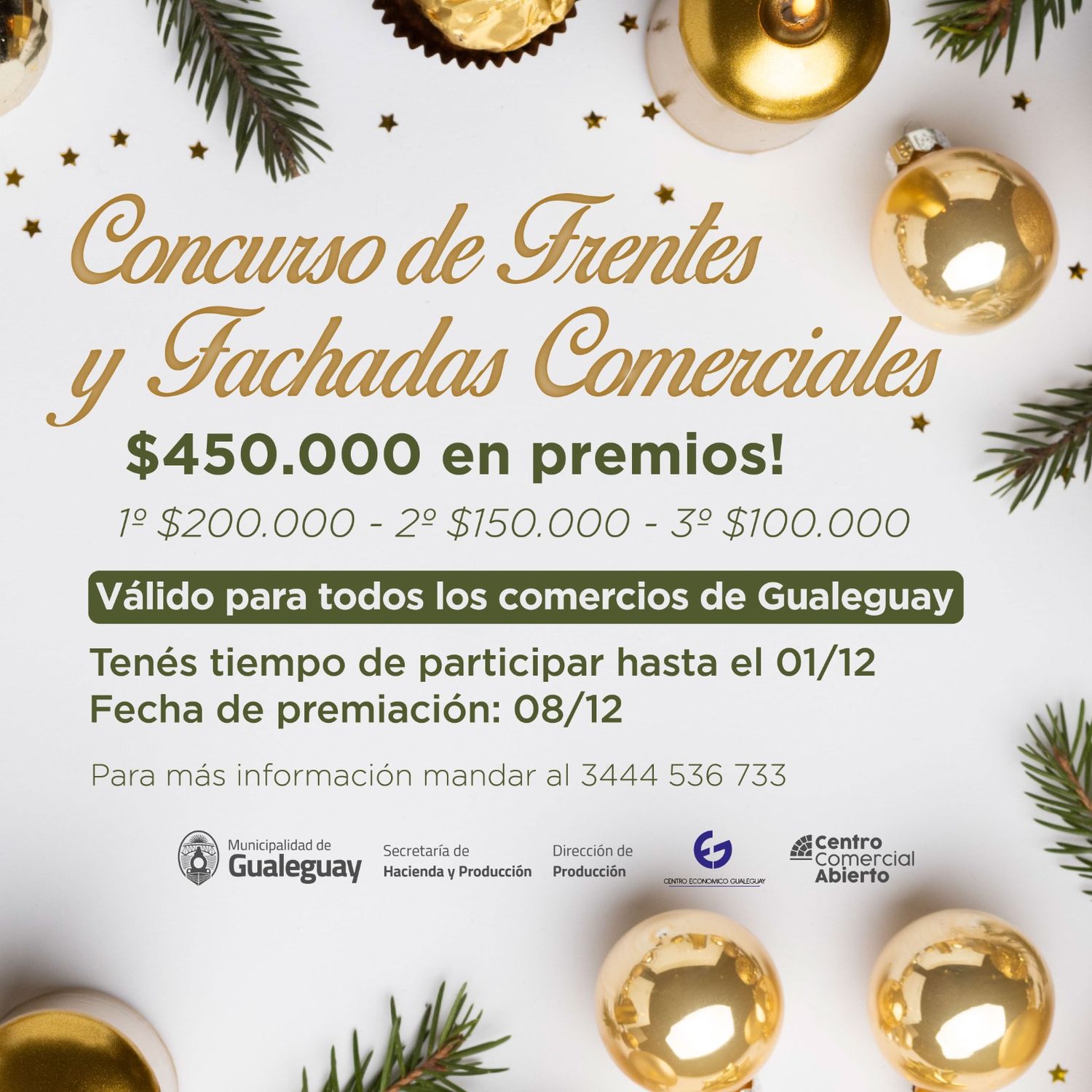 “Concurso navideño” de frentes y fachadas comerciales