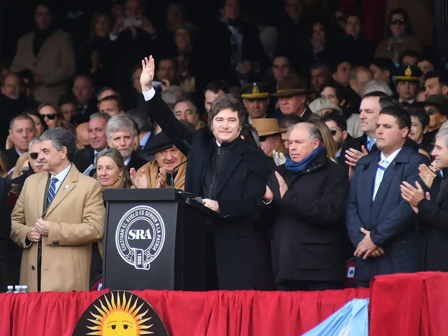 Javier Milei, durante los anuncios.