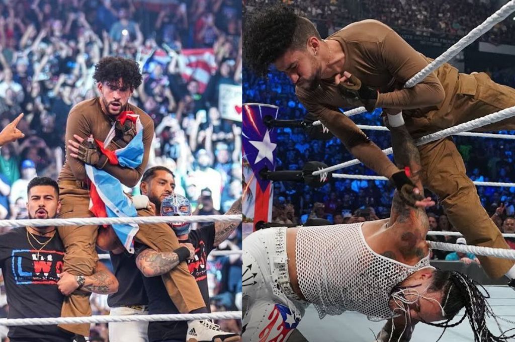 En una brutal “lucha callejera” de WWE Backlash, Bad Bunny venció a Damián Priest: las impactantes heridas que sufrió el cantante