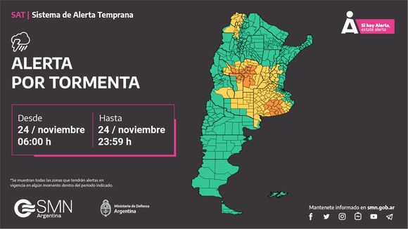 Alerta Amarillo por tormentas para San Pedro y la zona pronostica el Servicio Meteorológico
