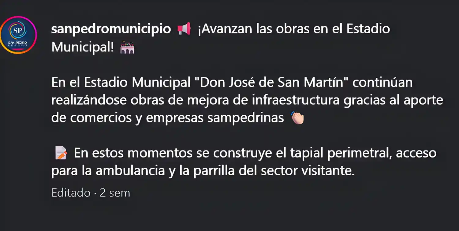 captura ig obras en el estadio