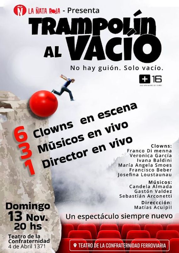 La Ñata Roja estrena “Trampolín al Vacío”, un espectáculo de improvisación clown para adultos