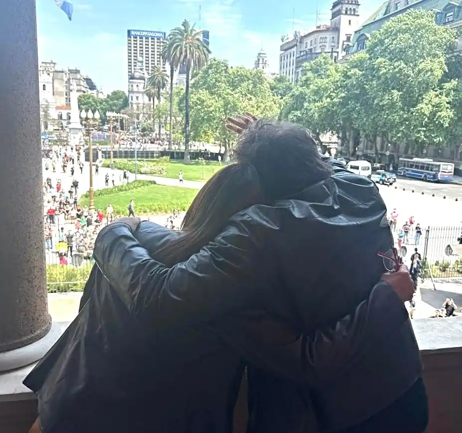Milei y Bullrich, en el balcón de la Casa Rosada.