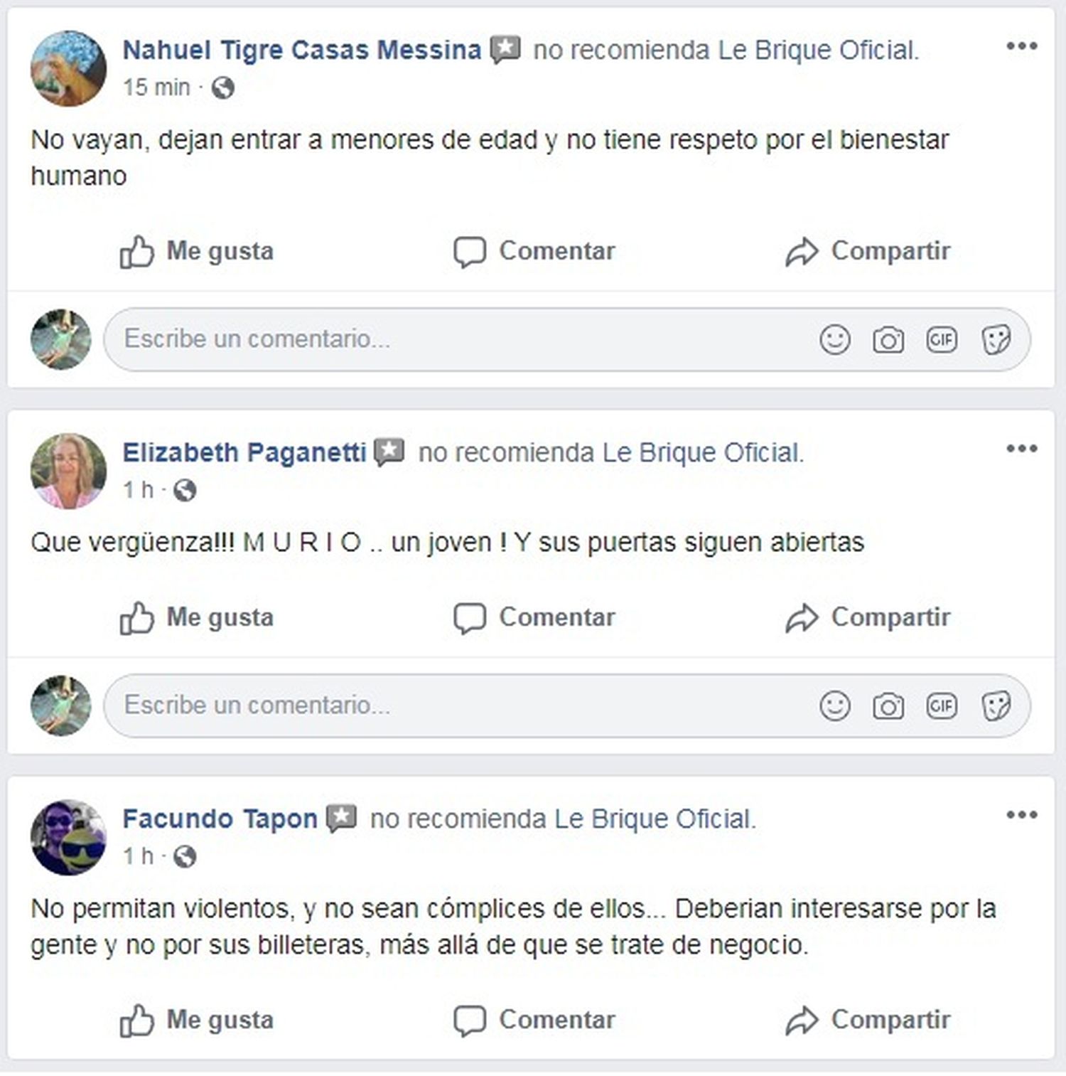 Asesinato de Fernando: Usuarios estallaron en las redes contra el boliche "Le Brique" que no cerró por duelo