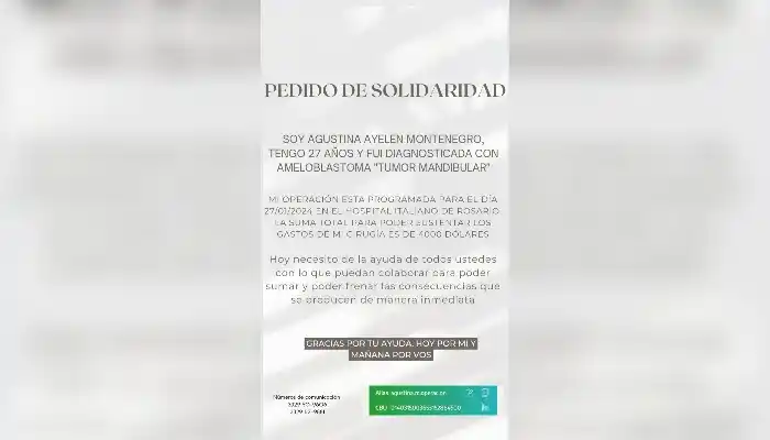 Llamado a la solidaridad: Agustina necesita tu ayuda