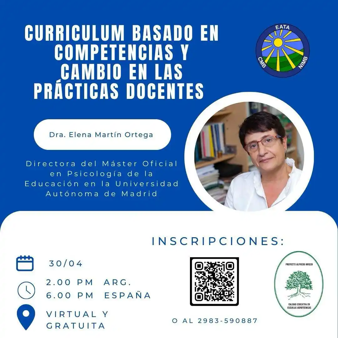 Innovación Educativa en la EATA. Charla virtual “Curriculum basado en competencias y cambio en las prácticas docentes”