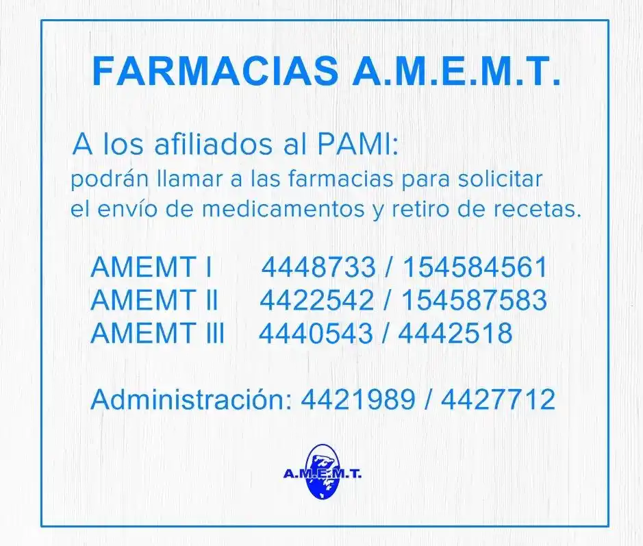AMEMT implementó nuevas medidas para facilitar a jubilados el acceso a los medicamentos