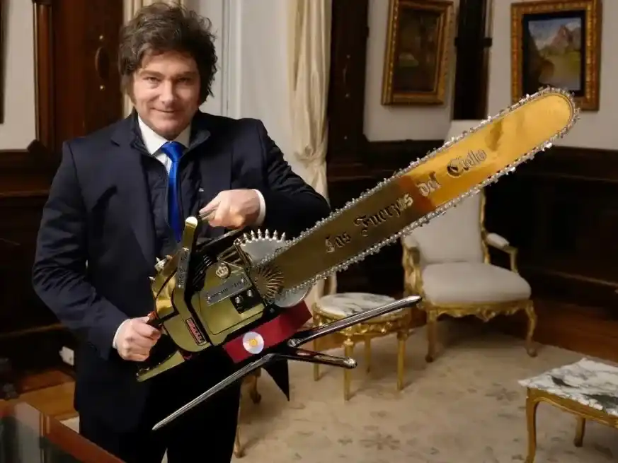 Javier Milei en la entrevista con The Telegraph.