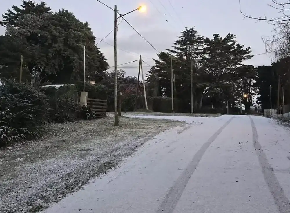 Imágenes de la nieve en Sierra de los Padres. Gentileza: La Capital.