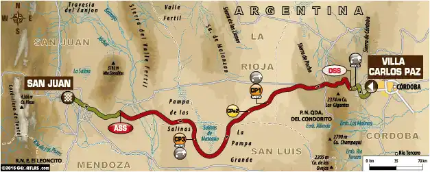 Dakar 2015: Segunda etapa de Carlos Paz a San Juan