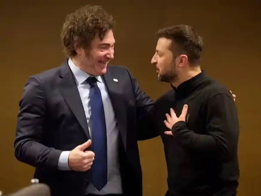 Milei y Zelenski durante el último encuentro entre ambos el pasado 22 de enero.