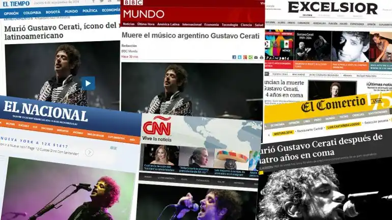 Los diarios del mundo muestran su dolor por la muerte de Cerati