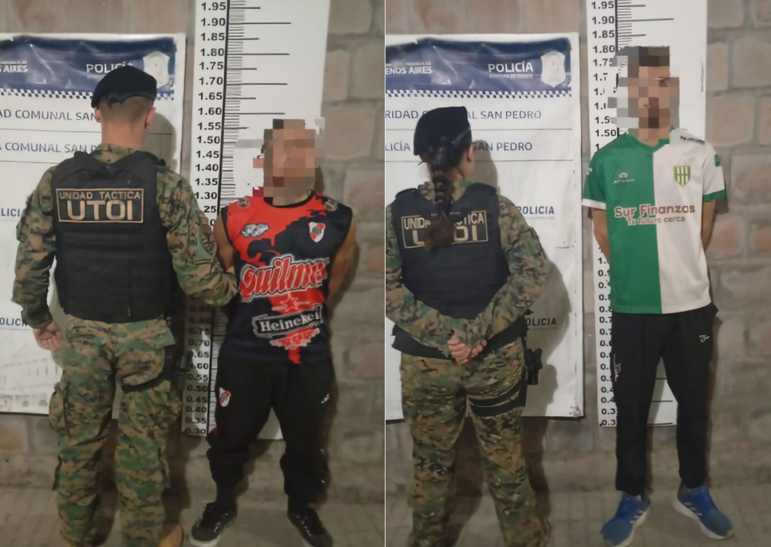 Dos de los sujetos aprehendidos durante los operativos.
