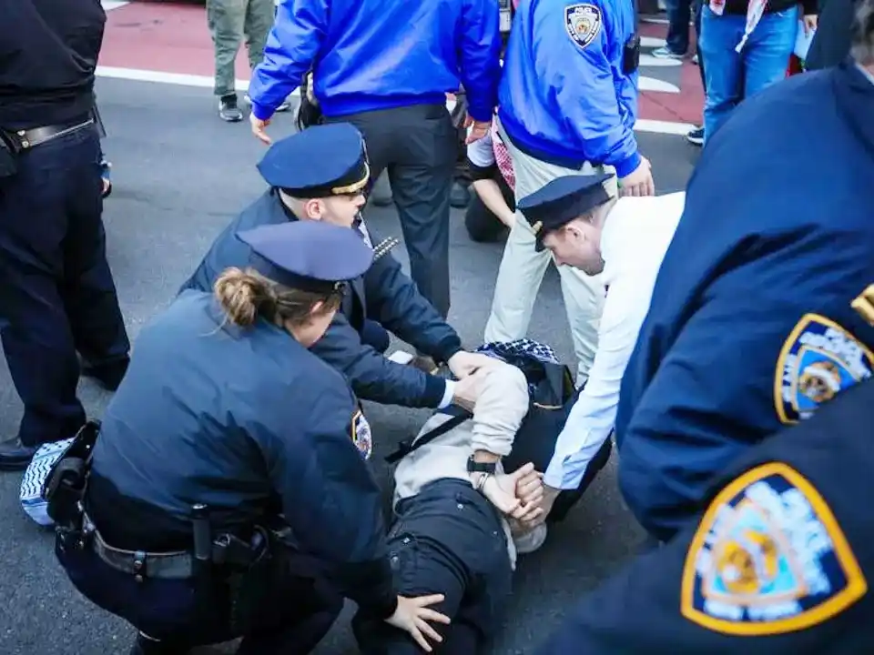 Terminó con una docena de detenidos una protesta propalestina