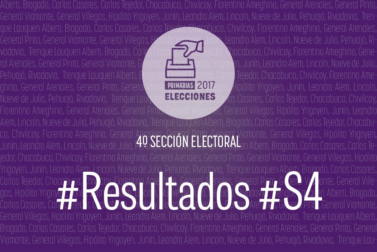 Resultados oficiales PASO 2017: Cambiemos se impone en la Cuarta sección electoral