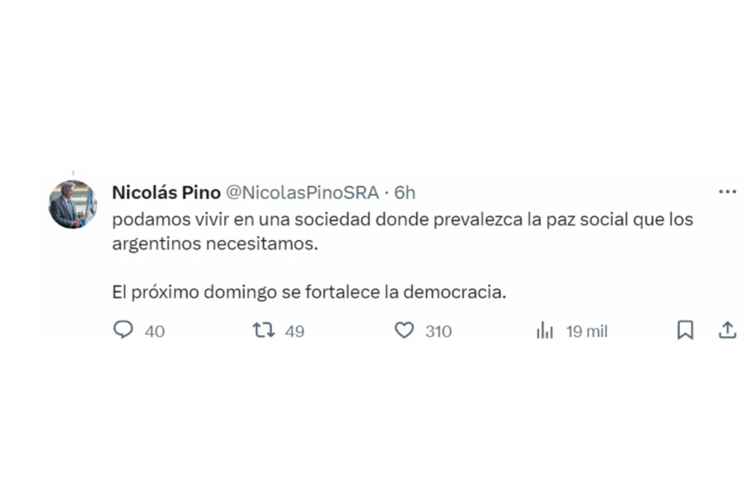 El comunicado del presidente de la SRA