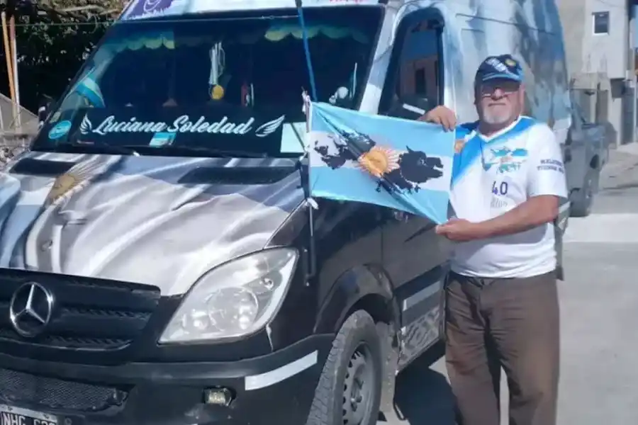 Es jubilado y recorre el país con la “Malvinera” para darles un abrazo a los exsoldados de Malvinas