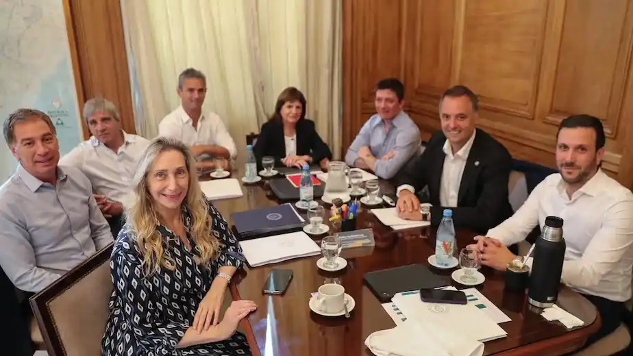 La foto de este lunes del Gabinete nacional donde se anuncia el tratamiento de la Ley Penal Juvenil.