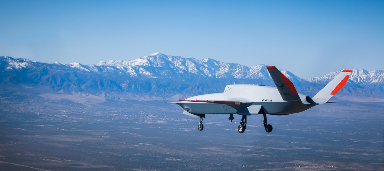 First flight of the XQ-67A, representing a new design philosophy for U.S. military aircraft