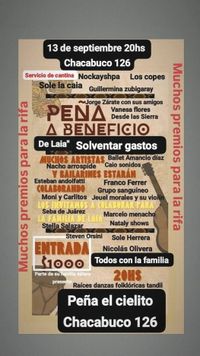 Se realizará este viernes una peña a beneficio de la familia de Laia