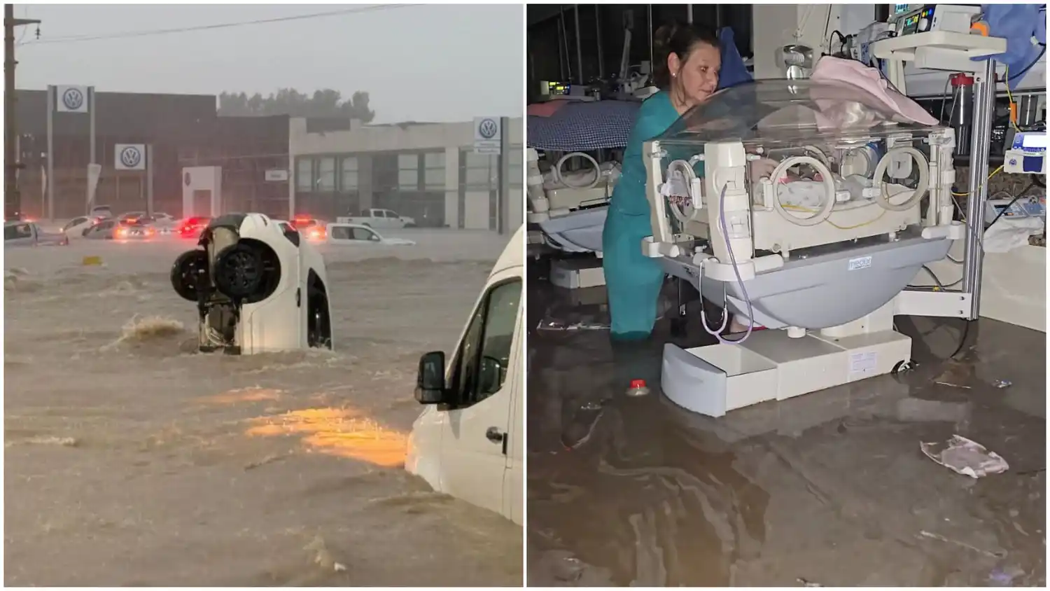 El temporal no da tregua en Bahía Blanca: crece el número de evacuados y el Hospital Penna sigue bajo el agua