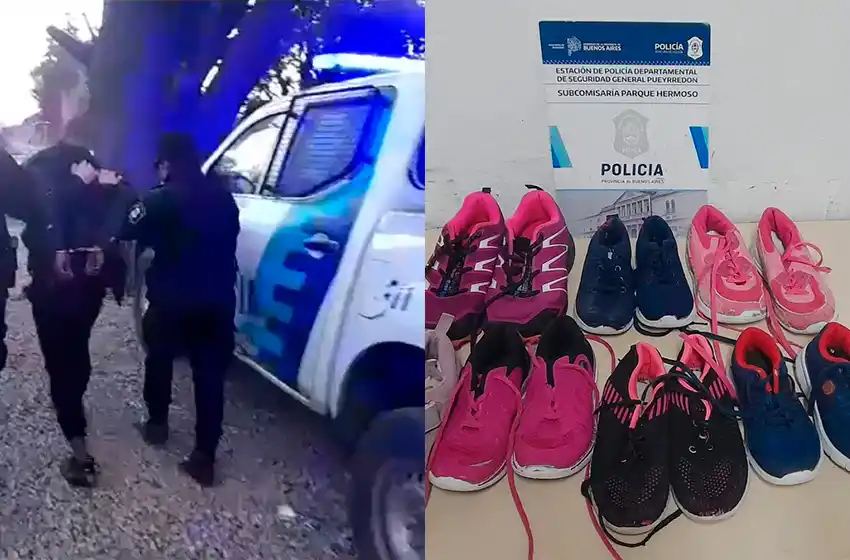 Le robó 6 pares de zapatillas del cordel del patio