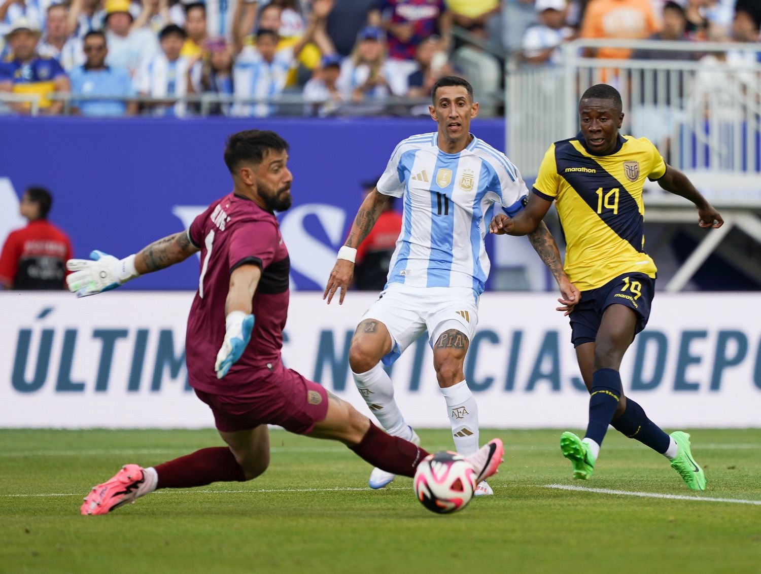 Con gol de Di María, la Scaloneta le ganó a Ecuador.