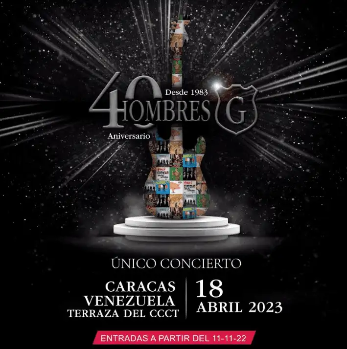 Las entradas para el show de Hombres G se venderán a partir del 11 de noviembre. Foto Instagram