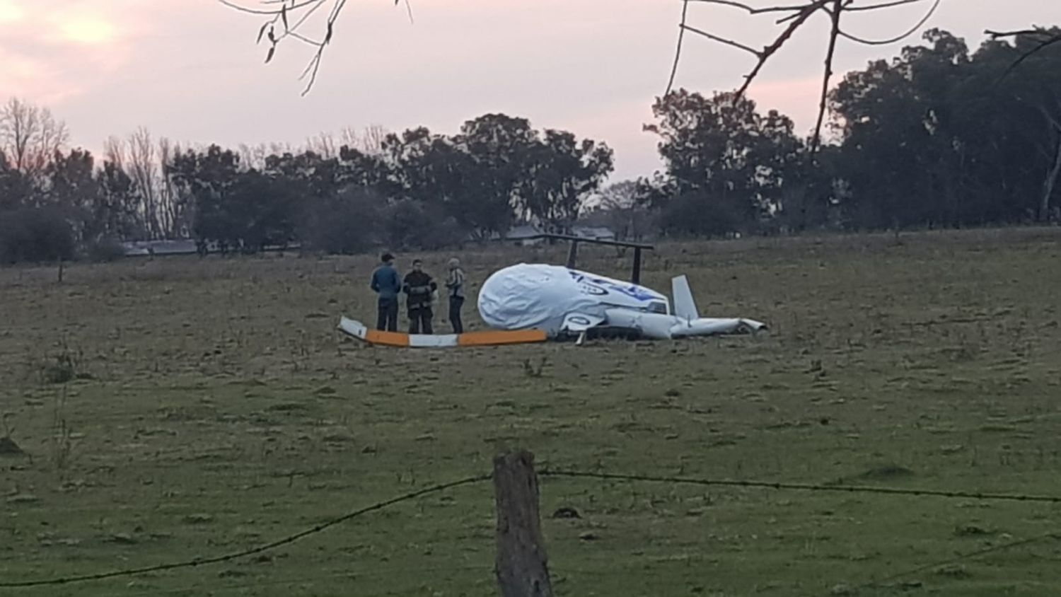 Cayó un helicóptero en Bolívar: Los ocupantes resultaron ilesos