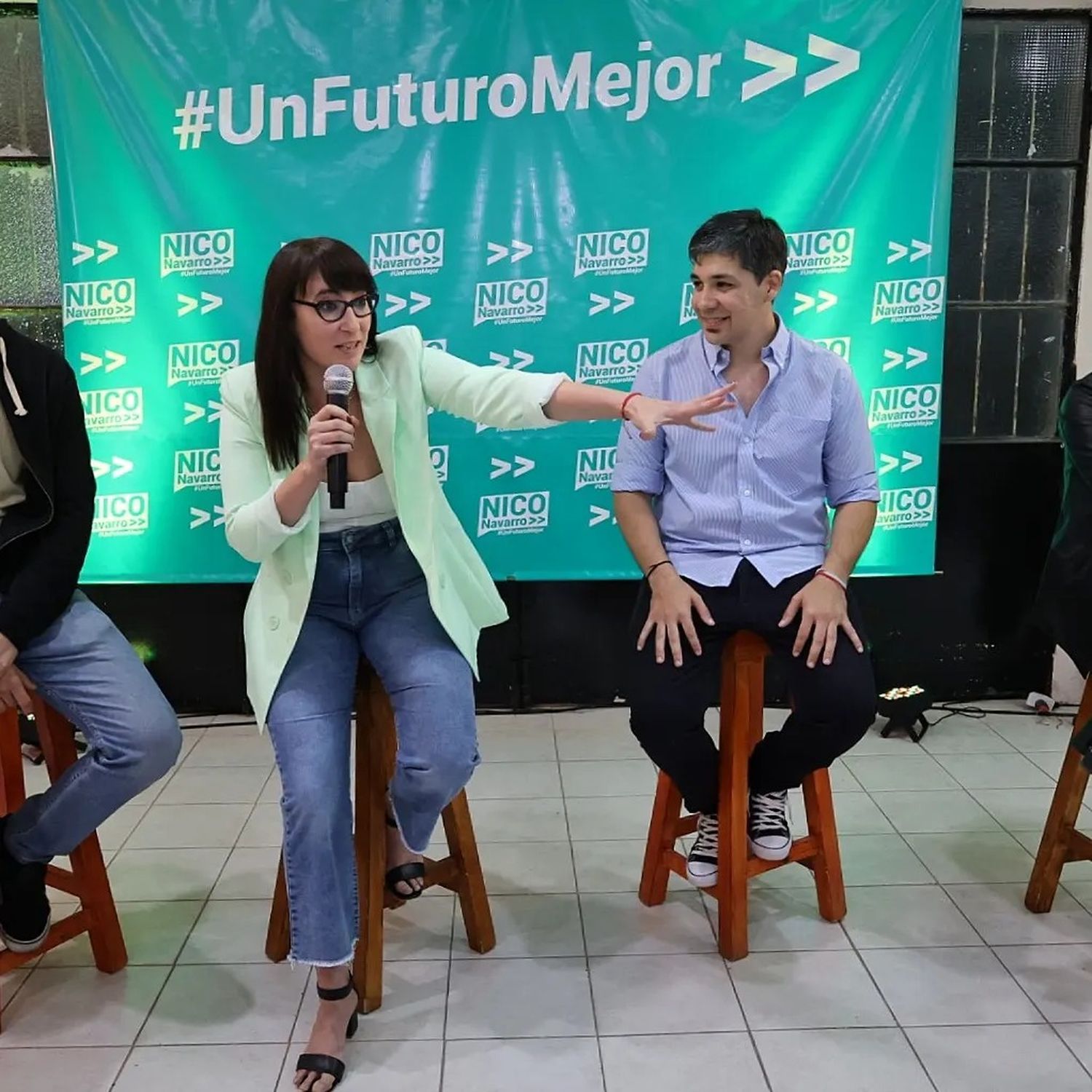 Concejal Guillermina López y el ex pre candidato a intendente Nicolás Navarro