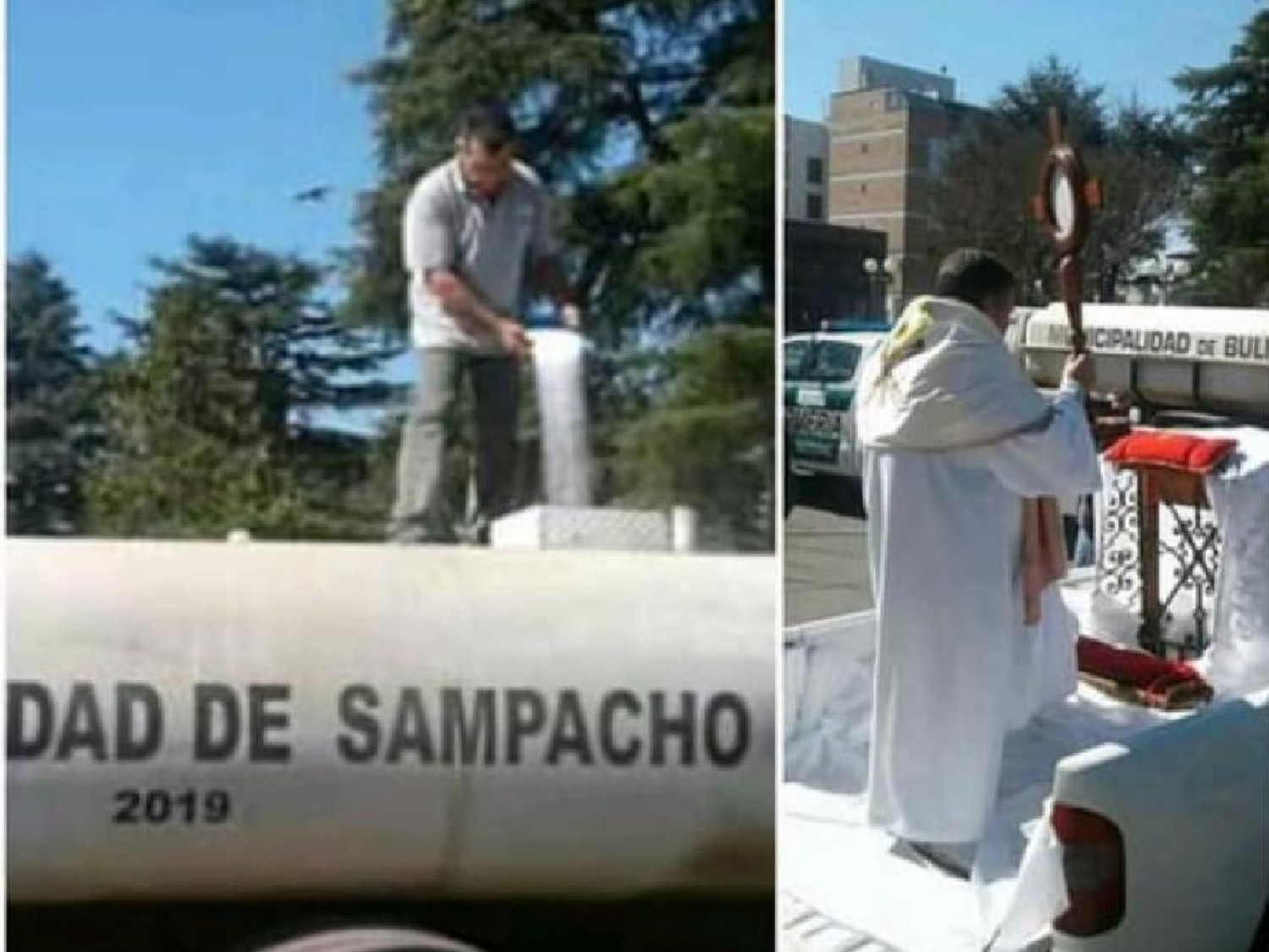 Insólito: un cura "exorcizó" un pueblo cordobés tirando agua bendita y sal