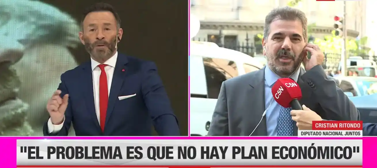 Tremendo cruce entre periodista de C5N y Ritondo por la deuda: "Tiene una posición muy kirchnerista", acusó el legislador