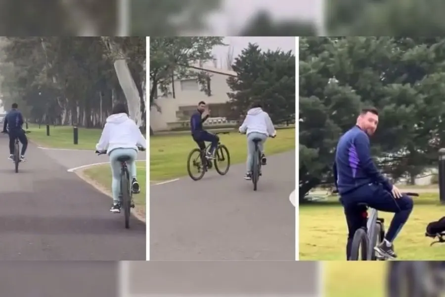 Messi auténtico: el video andando en bicicleta junto a su familia que se hizo viral