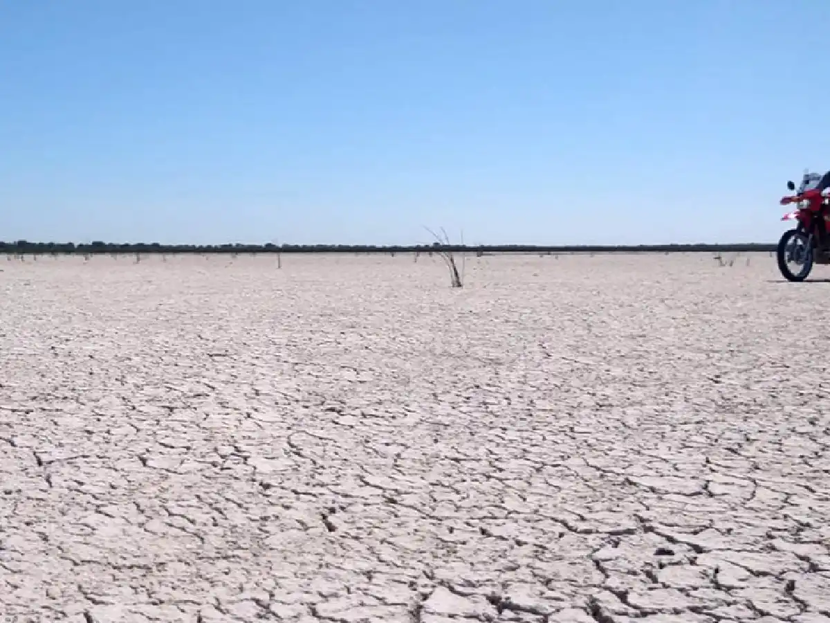 Ola de calor en Laguna Paiva: se secó el humedal del balneario   