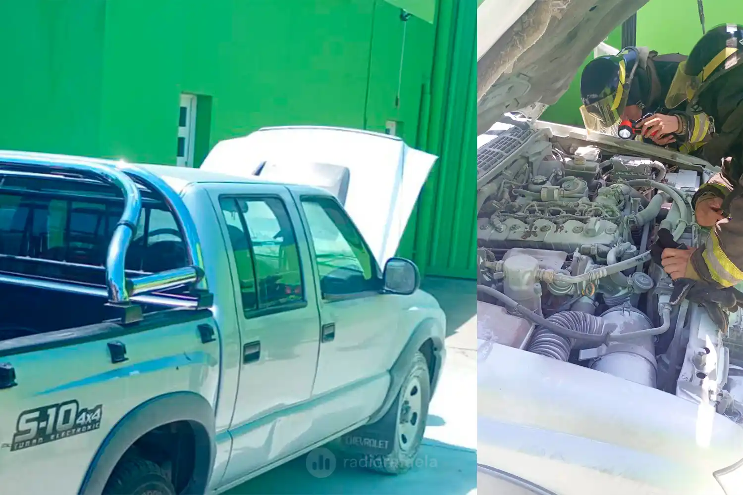 Solo fue un susto: se prendió fuego una camioneta y lo pudieron controlar en pocos segundos