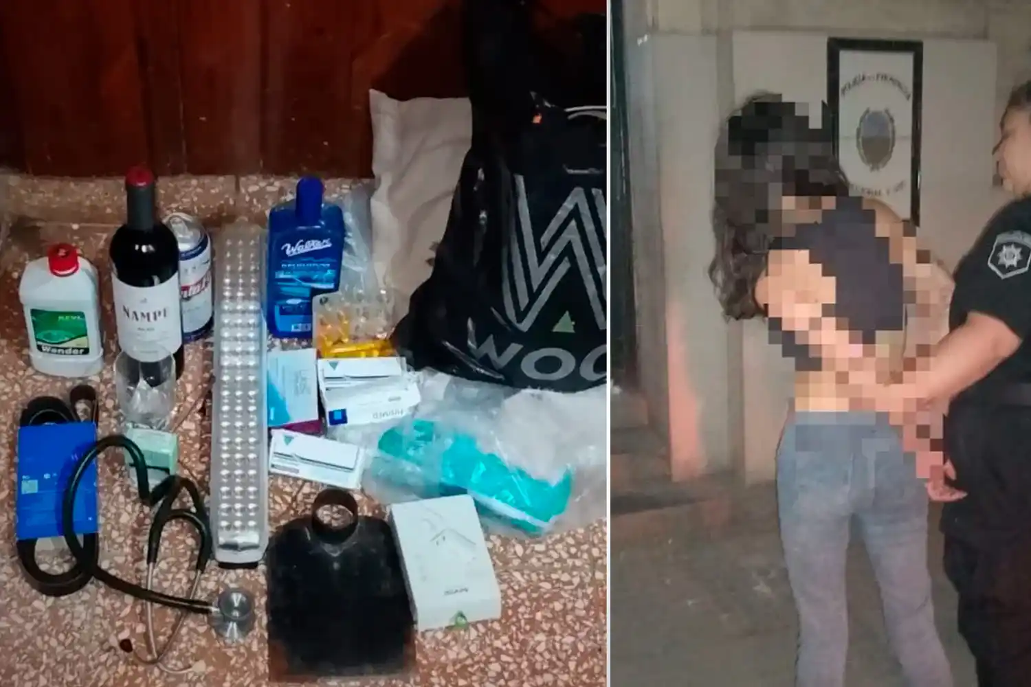 ¿Para qué quería todo eso? Atraparon a una ladrona con un estetoscopio, vino y otros curiosos objetos