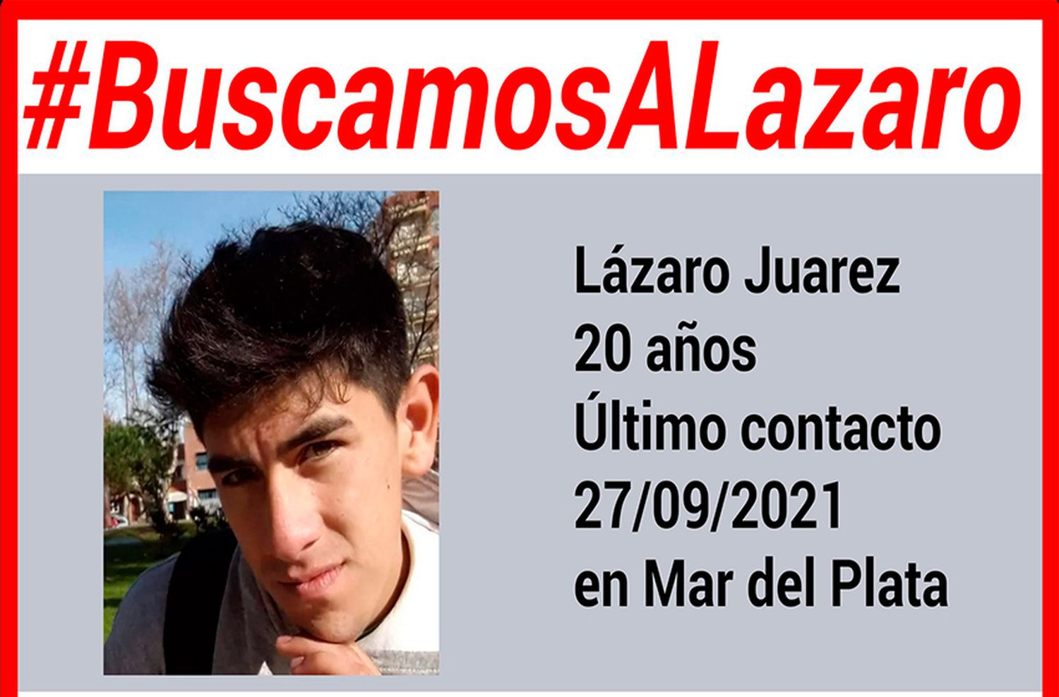 Buscan a Lázaro Juárez, desapareció en Mar del plata