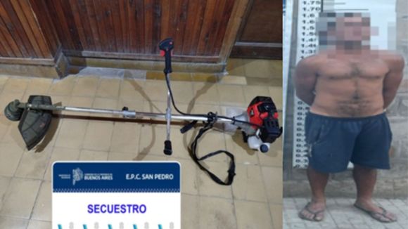 En Los Aromos: robó una motoguadaña y lo detuvieron cuando escapaba