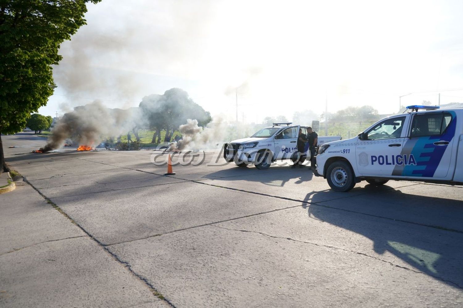 Protesta de los vecinos del barrio Terminal en la avenida 58